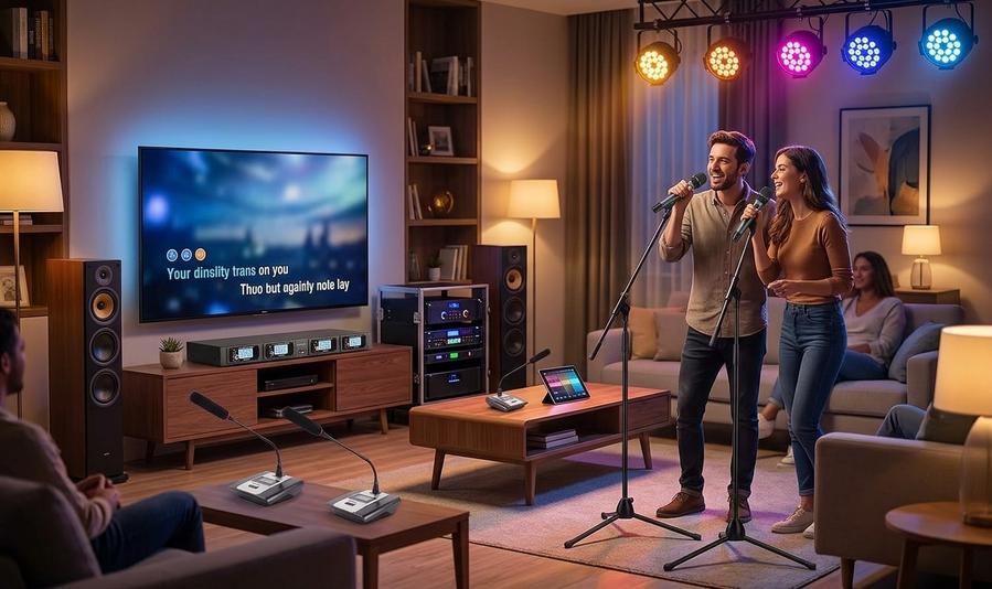 4-channel wireless microphone receiver rack